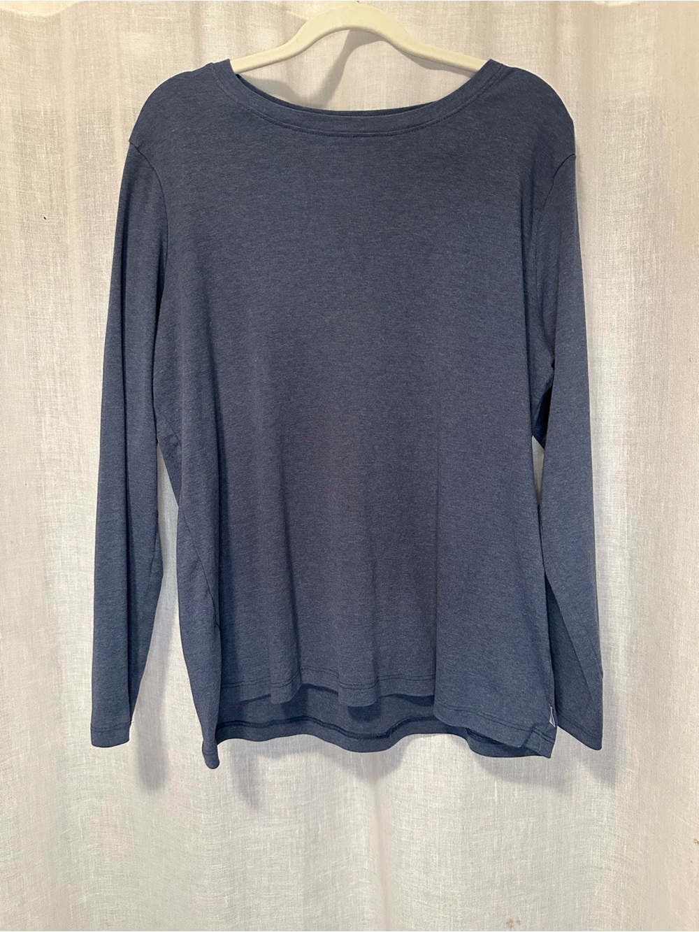 Eddie Bauer Womens Blue Long Sleeve T-Shirt Cotton Blend 2XL Layering Basic Hike